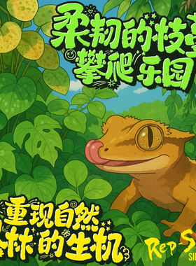 爬宠仿真植物造景装饰睫角守宫蜥蜴蛇饲养箱吸盘款丰容绿植藤蔓