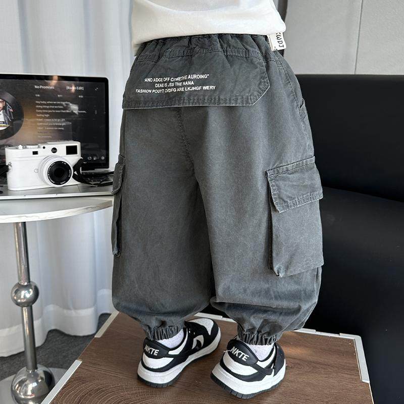 男童裤子春秋款2025新款洋气儿童酷帅工装裤男孩休闲裤宝宝长裤潮