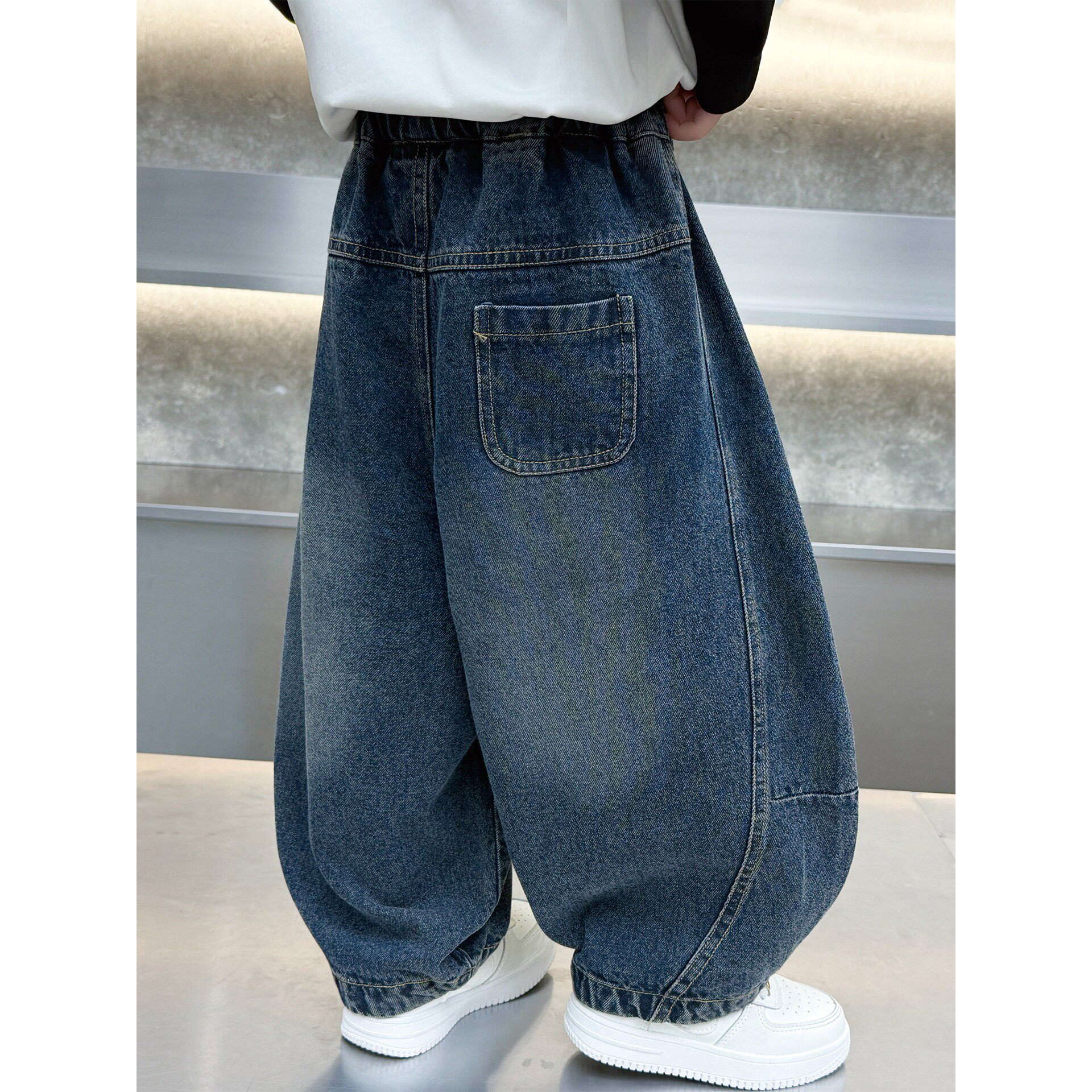 男童春季牛仔裤子2026新款宝宝韩版休闲阔腿裤儿童春秋潮流灯笼裤