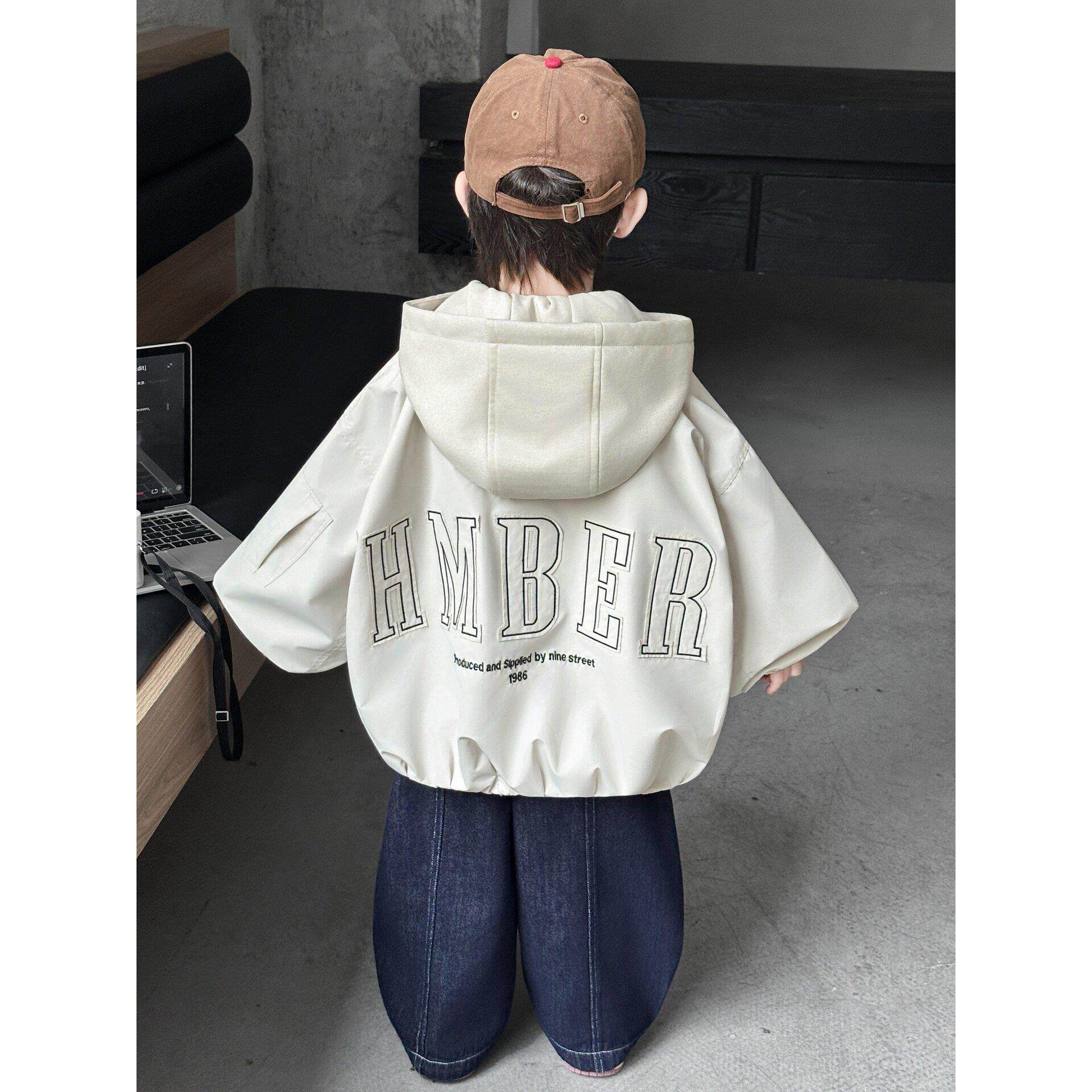 男童春装外套韩版宽松2026新款儿童假两件夹克衫宝宝春秋季衣服潮