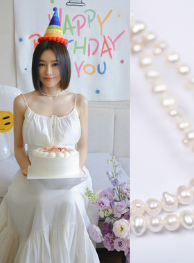 秦岚同款巴洛克异形珍珠项链