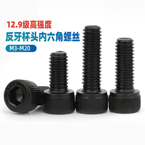 螺丝钉反牙内六角12.9级半圆头