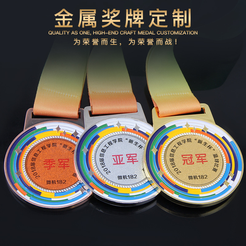 奖牌定制运动会金属篮球足球羽毛球跑步儿童比赛颁奖挂牌荣誉奖杯
