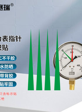 安赛瑞压力表指针标识贴仪表警示贴5mmx5cm绿色三角款500贴1H0169