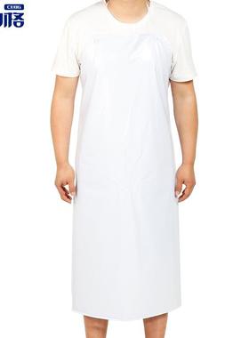 斯铂格BGH-31双层防水防油防污通用无袖白色PU皮围裙