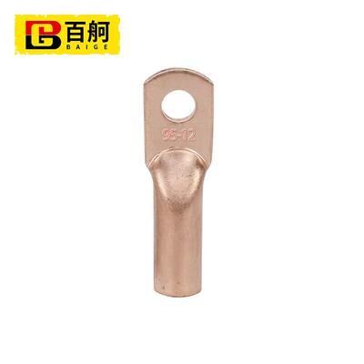 百舸端子铜鼻子接线紫铜端头紫铜管压鼻镀锡铜接线国标DTG-120耳