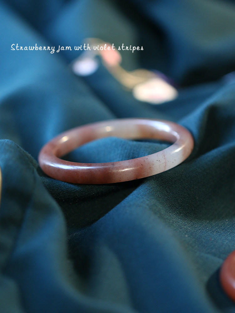 天然新疆金丝玉草莓酱手镯佘太翠圆条镯子干枯玫瑰非草莓晶饰品