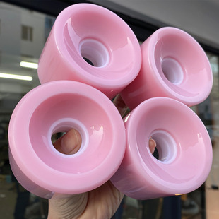 滑板大轮子7051粉色轮高弹陆地冲浪板轮子小鱼板双翘陆冲刷街轮子
