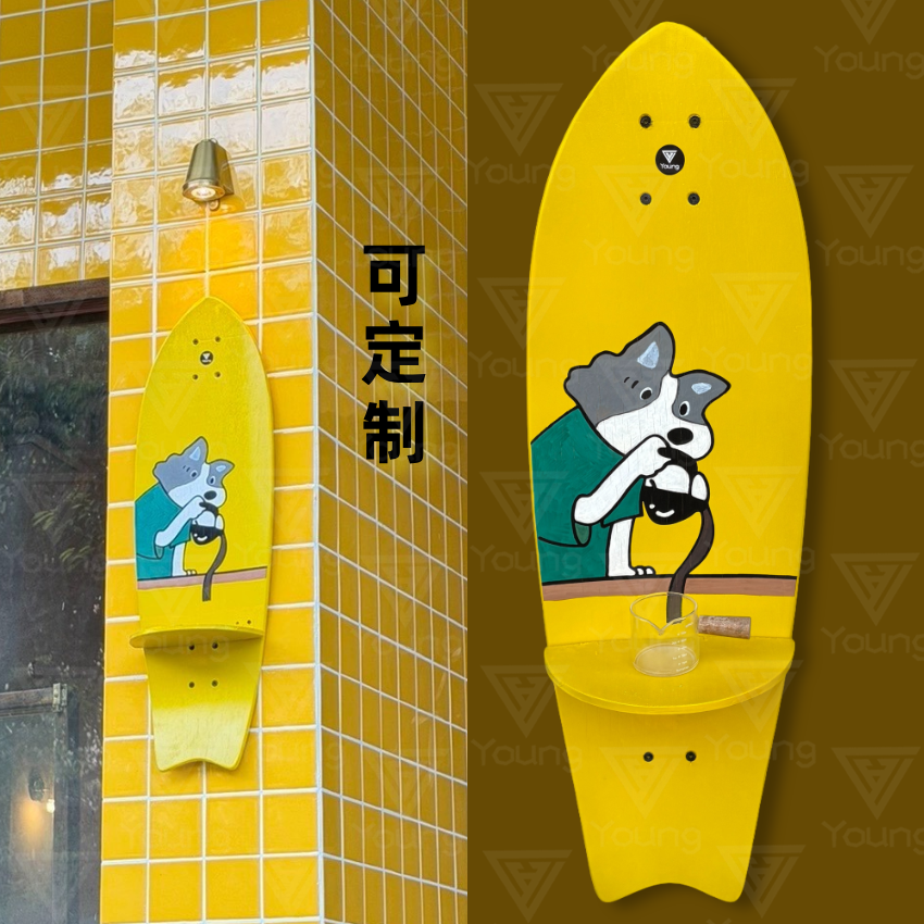 拍照打卡道具定制奶茶咖啡甜品店铺门头招牌滑板装饰广告挂牌木牌