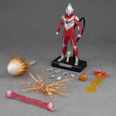 正版Alphamax 布衣 迪迦奥特曼 强力型 发光可动手办模型