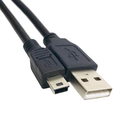 迷你USB数据线 usb转5Pin T型口转USB 移动硬盘充电数据线1米