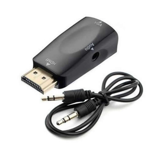 HDMI公转VGA母转换器 hdmi转vga转接头带音频 电脑转投影仪显示器
