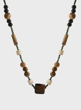 新中式串珠项链女百搭轻奢高级感毛衣链中古风小众美拉德配饰