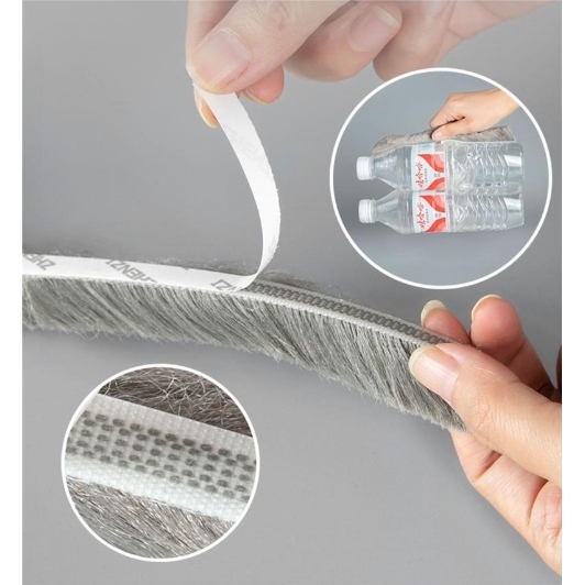 5M背胶强力门缝防风条防盗门塑钢窗户铝合金门窗密封条自粘型毛条