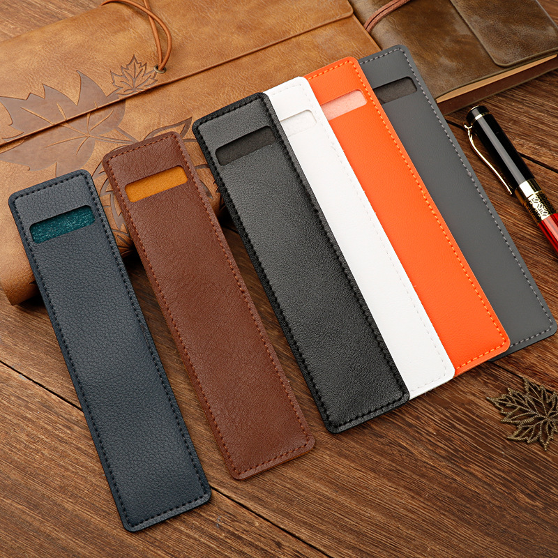 皮革笔套钢笔收纳袋保护套笔盒莫兰迪便携式平板手写笔收纳包皮质