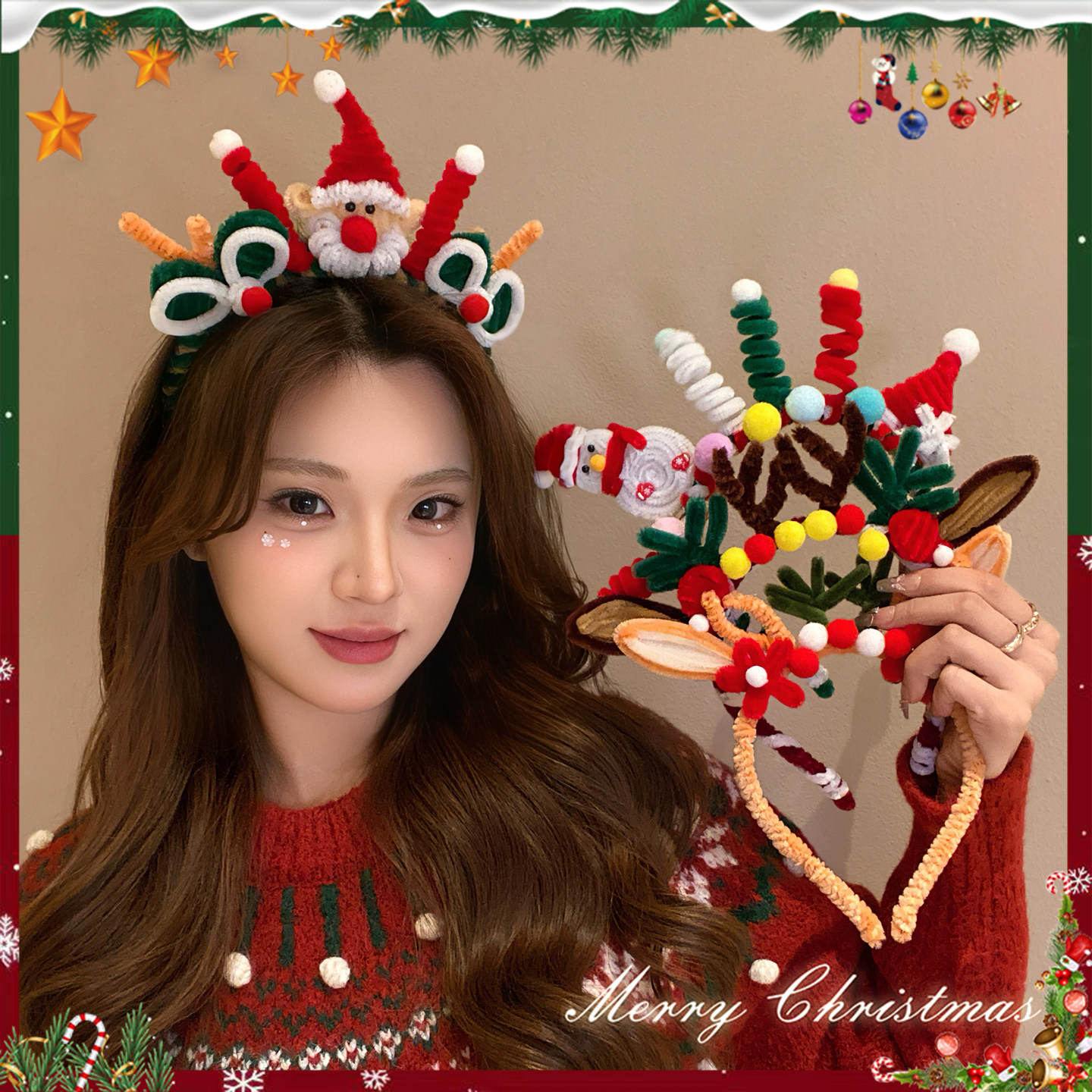 圣诞节手工扭扭棒发箍可爱圣诞老人装扮造型头饰女拍照道具发饰,饰品/流行首饰/时尚饰品新,发饰,淘宝优惠券,粉丝福利购,淘宝优惠卷