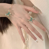 绿尾蝶复古森系蝴蝶手镯气质轻奢小众高级设计感毕业季 礼物