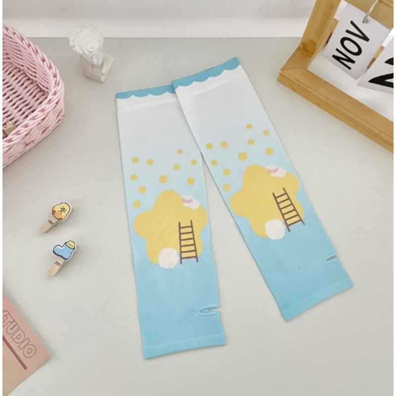 防晒冰袖儿童女童夏季户外遮阳男童冰丝袖套可爱卡通透气宝宝手袖