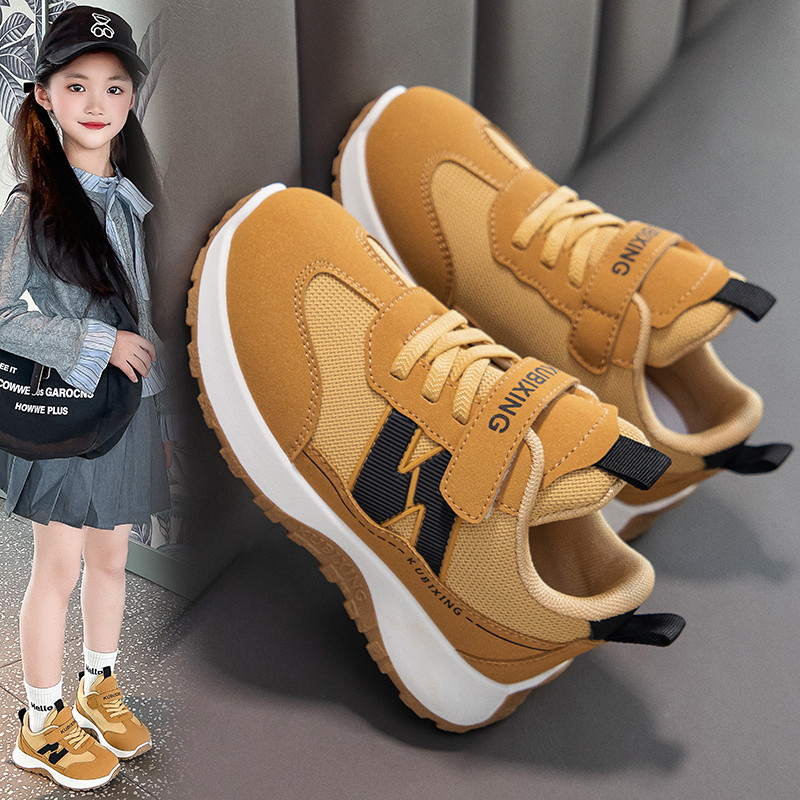 儿童鞋网面运动鞋女童透气阿甘鞋2026春秋新款中大童软底防滑板鞋
