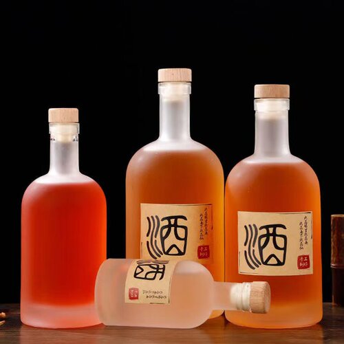 自酿果酒瓶空瓶玻璃酒瓶透明密封家用灌装白酒红酒葡萄酒瓶礼盒包