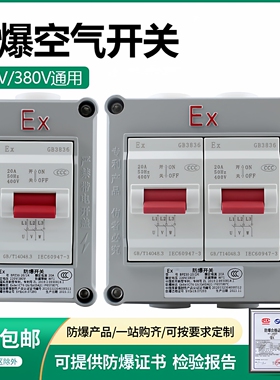 防爆断路器三相防爆空气开20A220V380V防爆防水防尘BPZ30-20/2K3K