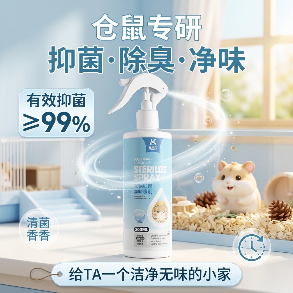 宠尚天仓鼠除臭驱虫喷雾消毒杀菌金丝熊专用去虱子祛味剂兔子用品