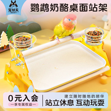 宠尚天鹦鹉桌面站架虎皮牡丹玄凤鹦鹉鸟用训练站棍杆互动休息玩具
