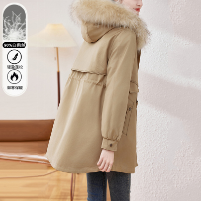 鹅绒派克服女可拆卸内胆收腰