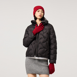 黑色羽绒服冬季女款2025年新款气质立领高级感加厚短款白鸭绒外套
