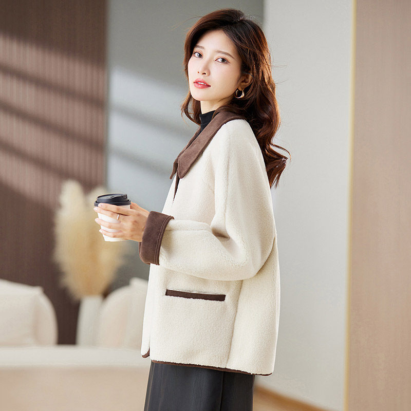 皮毛一体羊羔毛毛外套女冬季2026新款加绒加厚仿皮草鹿皮绒机车服