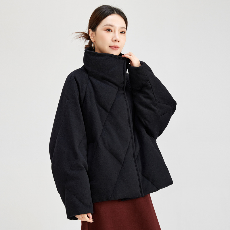 国民鹅绒羽绒服日常宽松百搭黑色