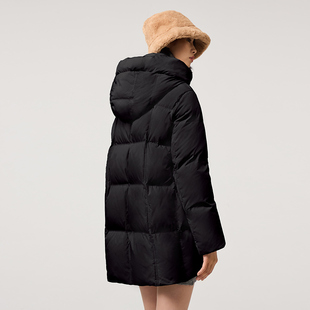 270克加厚95白鹅绒羽绒服冬季女2025新款连帽宽松中长款保暖外套