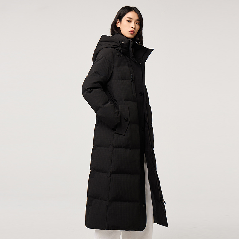羽绒服冬季女款2025年时尚洋气连帽宽松高级感加厚长款白鸭绒外套