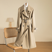 气质修身 今年流行风衣高贵2025年春秋新款 卡其色中长款 大衣外套女