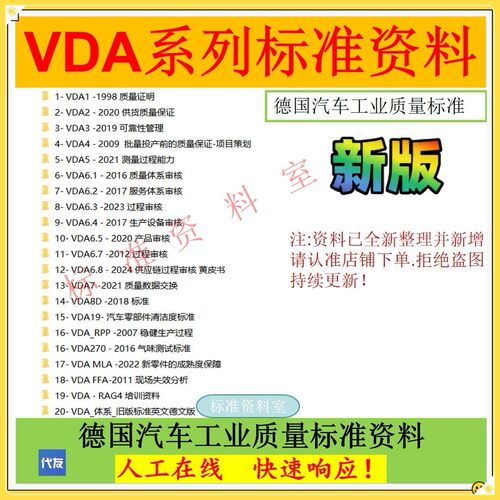 VDA1/2/3/4/VDA5/VDA6.1/2/3/4/5/6/7/VDA8D/VDA19全套标准业公
