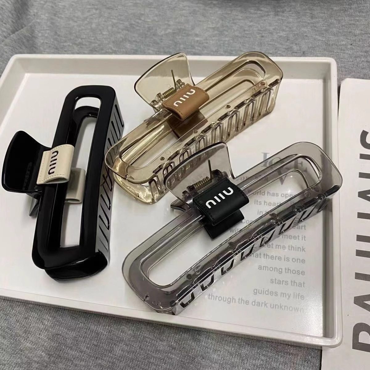 韩国大号加长字母亚克力抓夹后脑勺盘发夹子抓夹发抓发卡简约百搭,饰品/流行首饰/时尚饰品新,发饰,淘宝优惠券,粉丝福利购,淘宝优惠卷