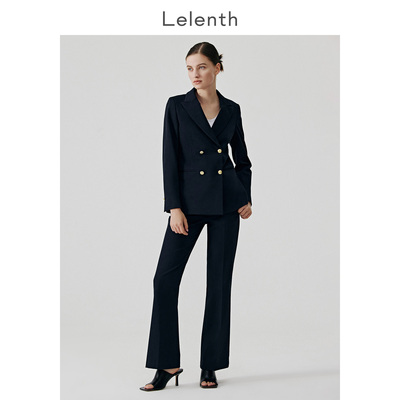 Lelenth 气质时尚西装套装女正装黑色面试职业高级感通勤西服外套