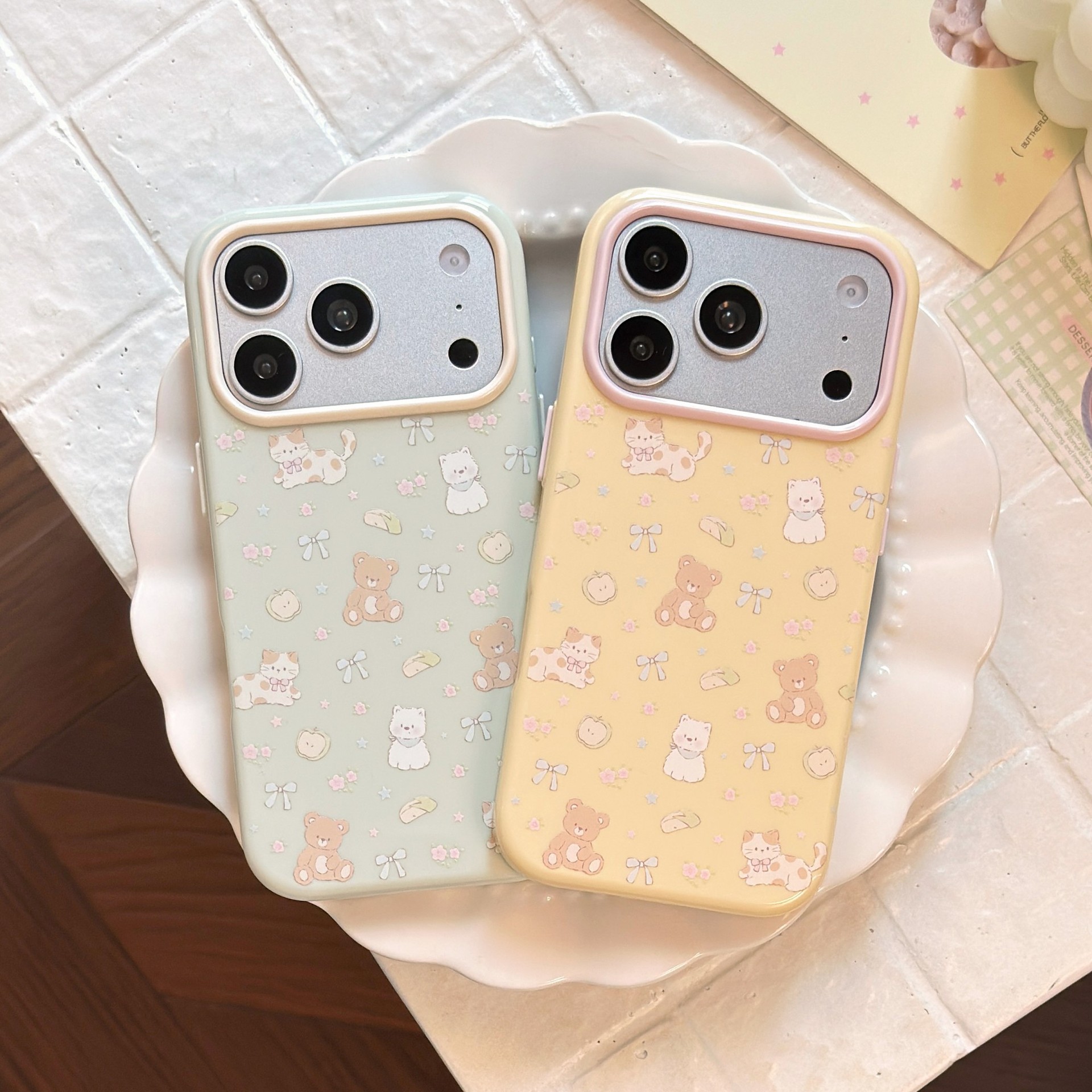 ins韩风可爱小熊猫咪适用iPhone17promax手机壳16PM新款苹果17PRO包相机键软套13夏日小清新15网红少女心17PM