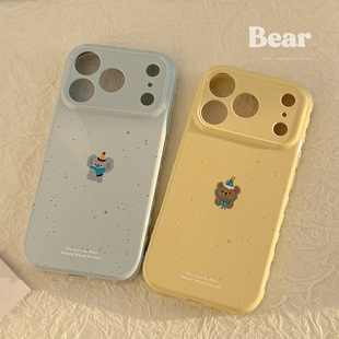 iPhone17promax简约墨点13包相机按键16PM软套 可爱卡通考拉小熊适用苹果17手机壳新款 17相机触控按键包裹