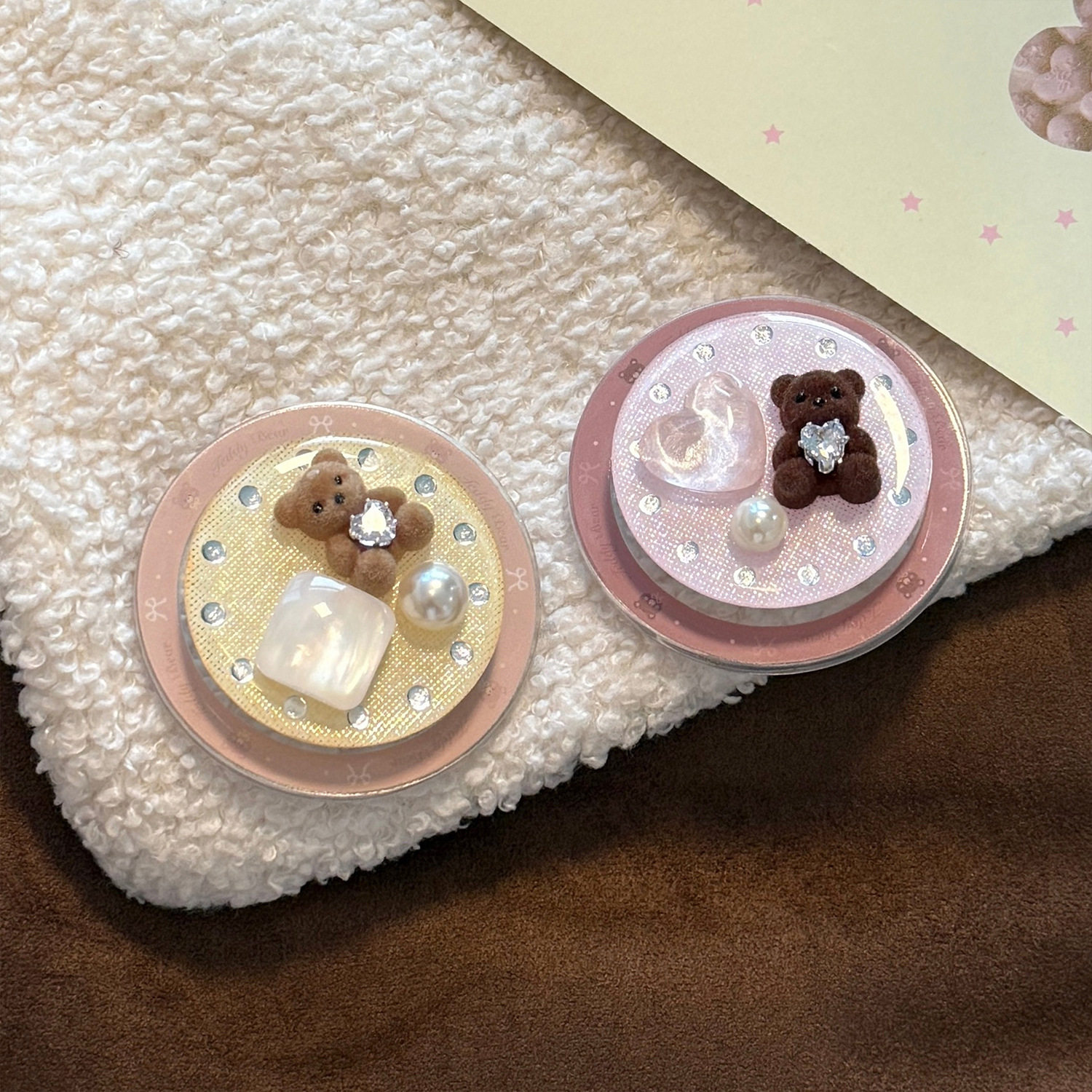 个性轻奢高级感鎏金钻石熊磁吸支架适用手机壳MagSafe强磁n52支架