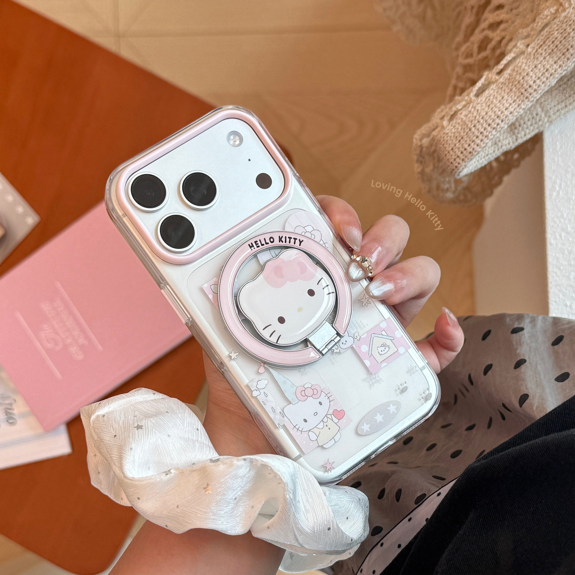 【智能AI相机键包裹】ins韩风可爱猫咪磁吸支架适用iPhone17promax手机壳18PM新款苹果18PRO透明小众少女软套
