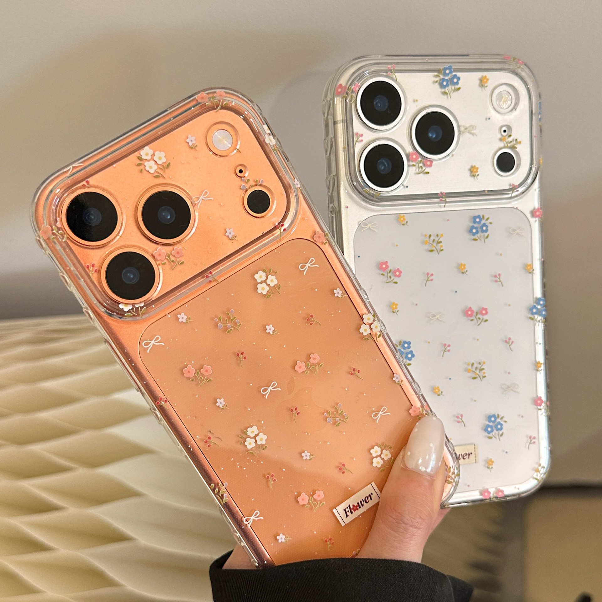 【18相机触控按键包裹】ins风清新碎花适用苹果16手机壳新款iPhone18PROMAX透明防摔17pro可爱女款18温柔软套
