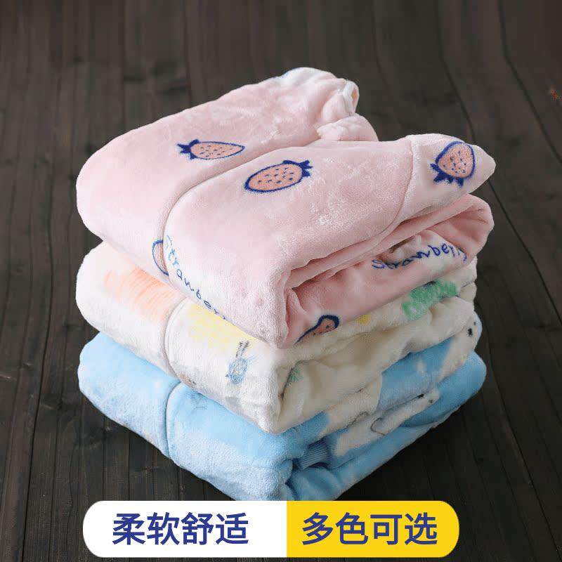 婴儿睡袋秋冬款宝宝防踢被儿童珊瑚绒法兰绒加厚保暖可爱连体睡衣