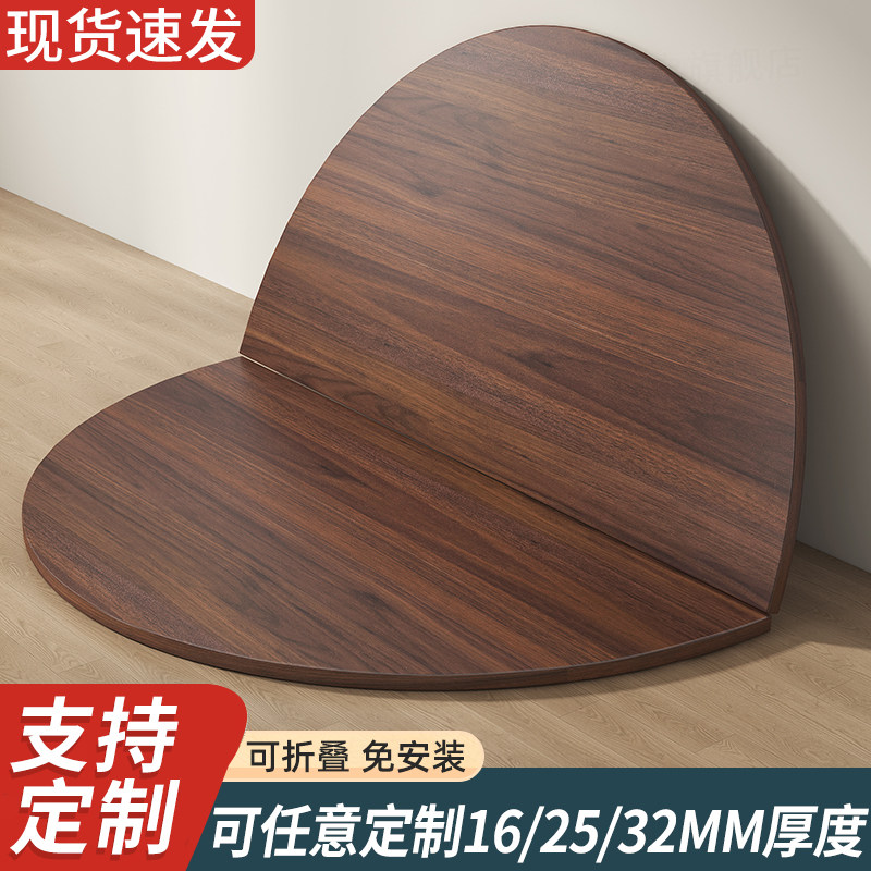 圆桌实木餐桌圆形转盘桌桌面板酒店定制折叠旋转盘大圆桌家用饭桌