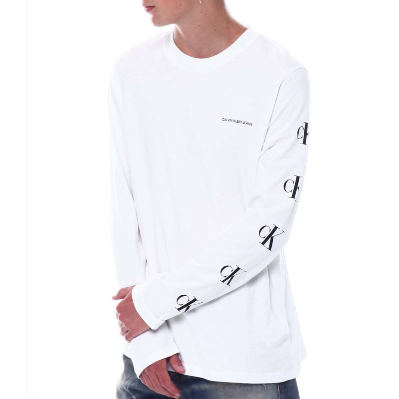 CALVIN KLEIN/凯文克莱男装CK新款潮服简约休闲圆领字母长袖T恤