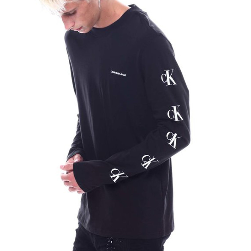 CALVIN KLEIN/凯文克莱男装CK新款潮服简约休闲圆领字母长袖T恤