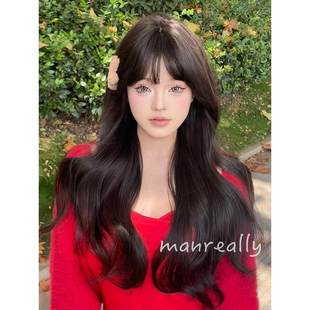 漫真假发女长发全头套式 仿真人发自然整顶长卷发慵懒大波浪假发套