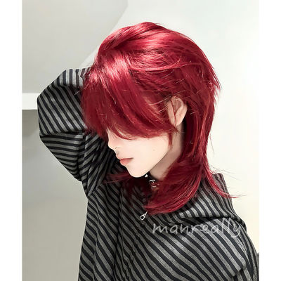 漫真波多尔红日系自然短发假发