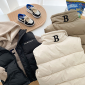 儿童宝宝加厚坎肩外穿保暖外套潮 韩版 男童羽绒棉马甲冬2025季 新款