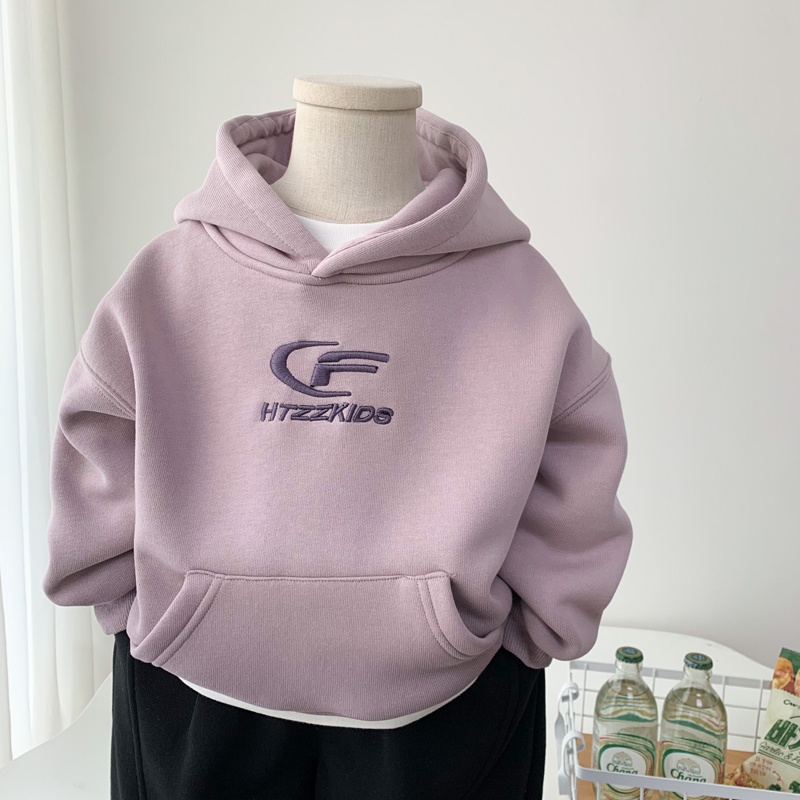 秋冬儿童纯棉时髦扎染一体绒卫衣